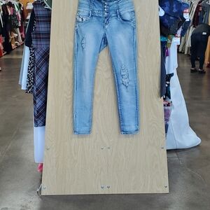 Light Blue Women's Distressed High-Rise Jeans